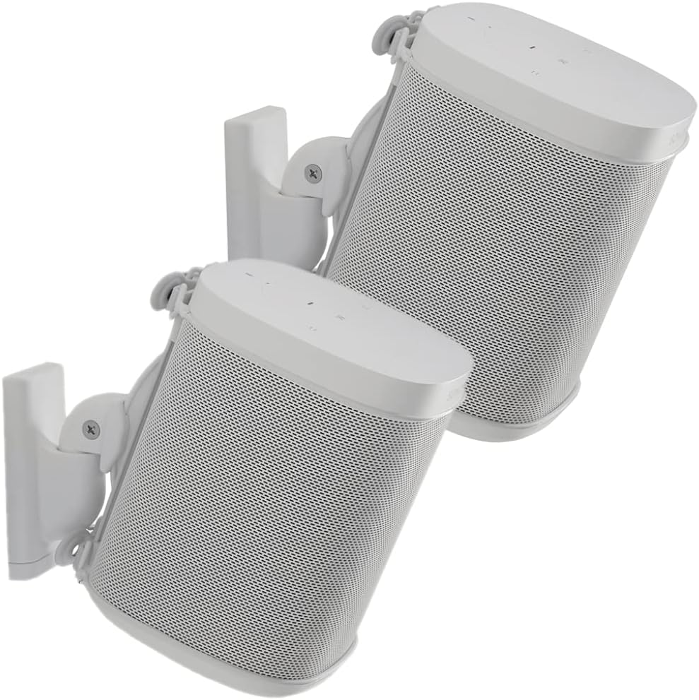 Adjustable Wall Mounts for SONOS Speakers - Pair | White