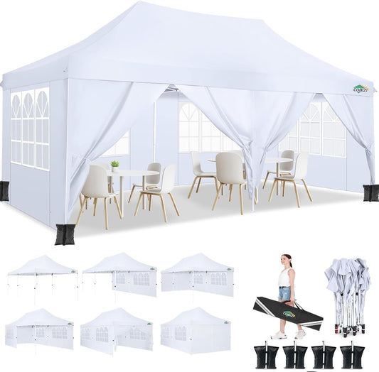 10x20ft Easy Up Canopy Tent with 6 Sidewalls