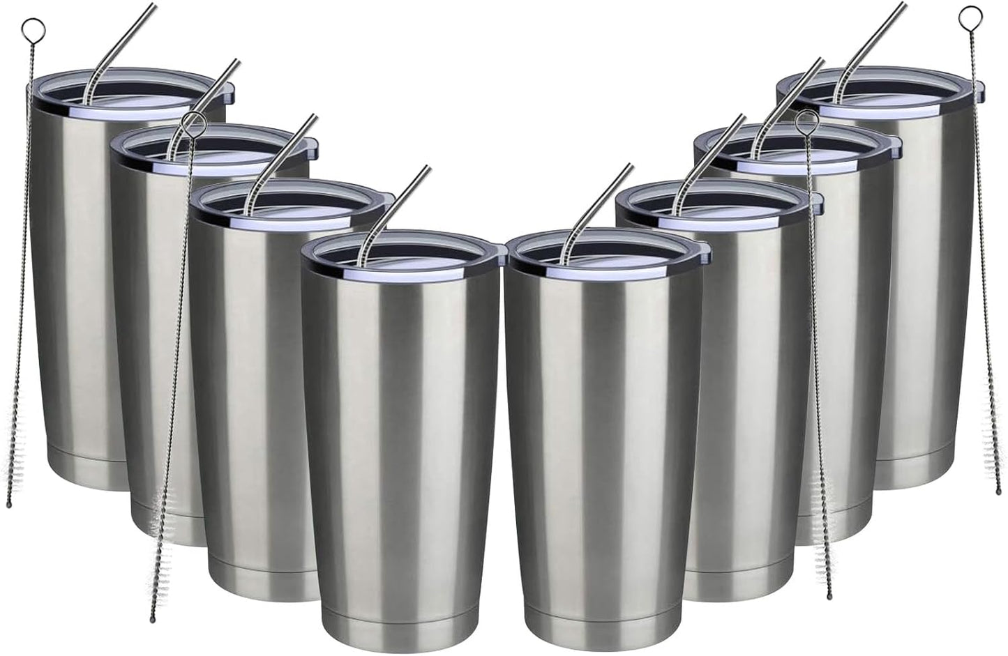 MEWAY 20oz Tumbler 8 Pack for Hot and Cold Drinks on the Go