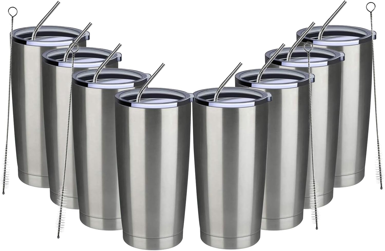 MEWAY 20oz Tumbler 8 Pack for Hot and Cold Drinks on the Go