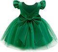 Infant Baby Girls Wedding Flower Girl Tulle Pearls Dress - Pretty Puff
