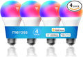 meross Smart Light Bulb 4-Pack - Multicolor 900LM WiFi LED