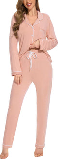 Button Up Pajamas for Women Long Sleeve Sleepwear - Soft (Style 8X3Y)