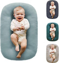 Baby Lounger for Newborn Misty Blue - Soft Cotton Infant Nest