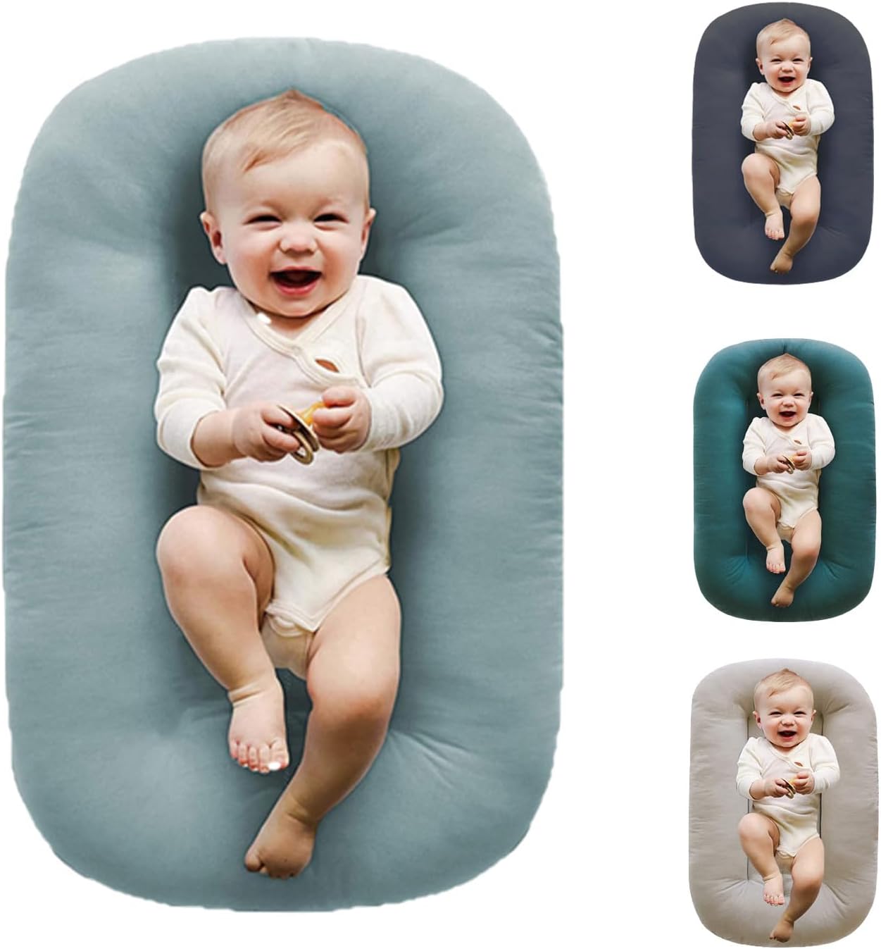Baby Lounger for Newborn - Soft Cotton Nest for Comfort