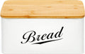 Modern Metal Bread Box with Bamboo Cutting Board Lid - Pack of 2