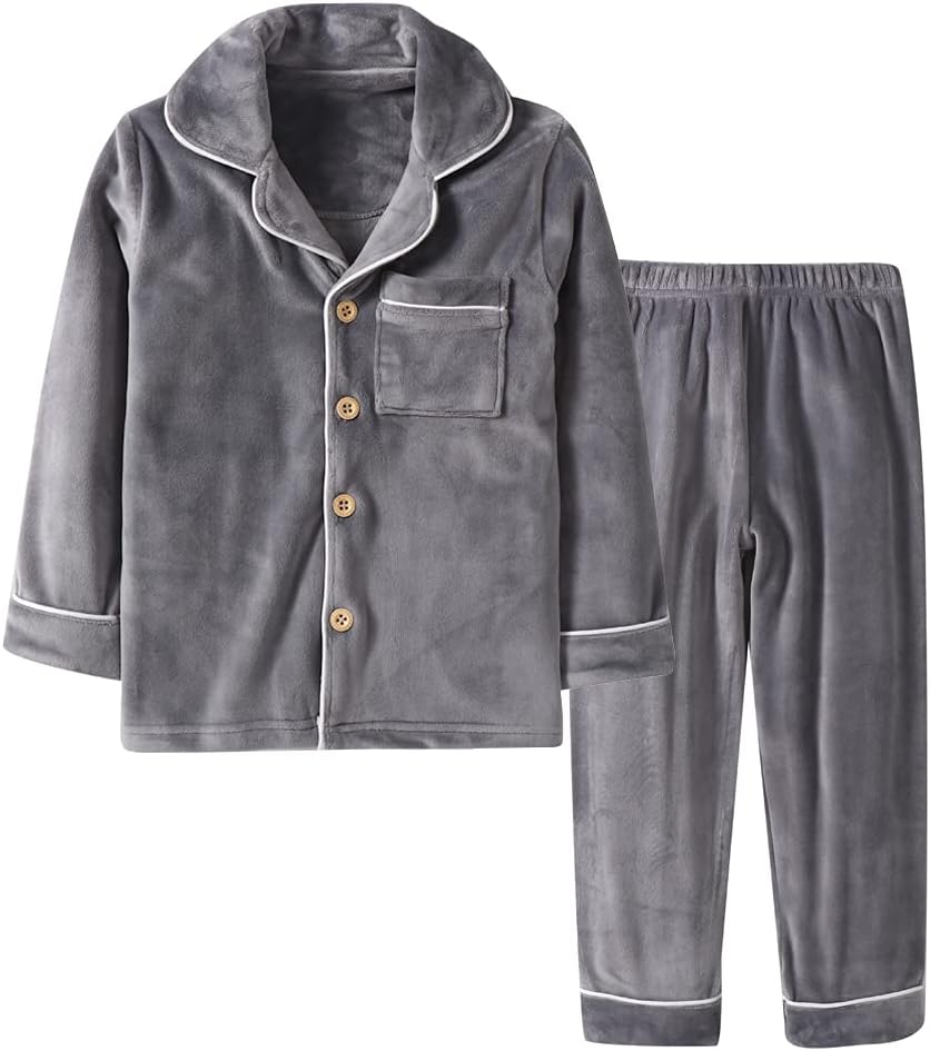 BANGSAUR Kids' Clothing Set: Cozy Coral Fleece Pajamas
