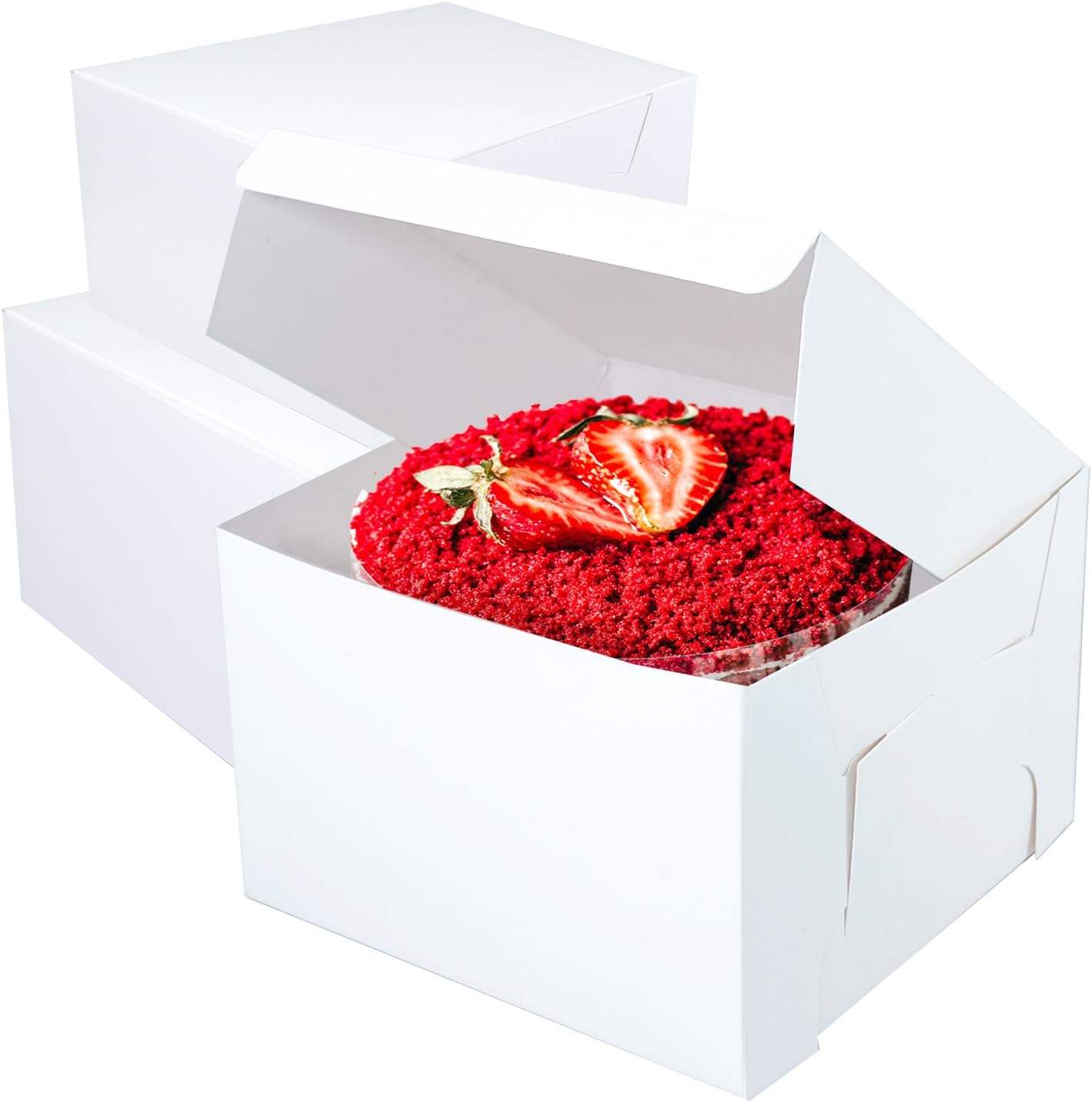 Premium 14x14x6 White Cake Boxes for Bakery Packaging Needs