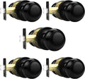 Passage Interior Door Knobs Black Stainless Steel - 5 Pack