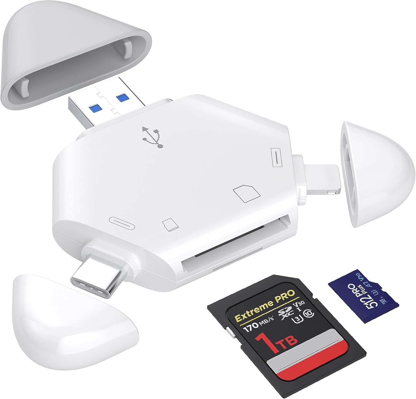 TIANSONG SD Card Reader for iPhone & USB-C - Instant File Transfer
