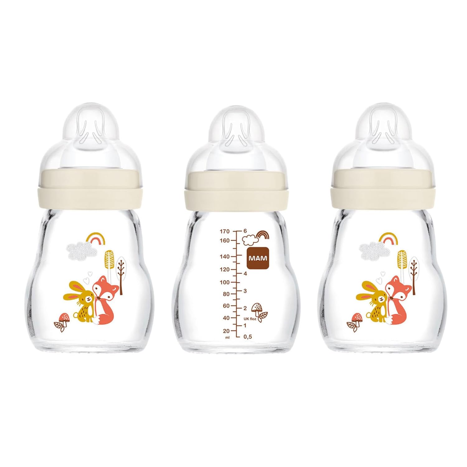 Feel Good Glass Bottles: Easy Breast to Bottle Switch, 5oz, 3 Pack