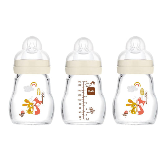 Feel Good Glass Bottles: Easy Breast to Bottle Switch, 5oz, 3 Pack