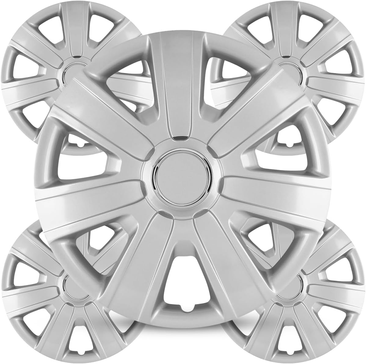Winjet 15 Inch Hubcaps for Steel Wheels - Universal Fit Set of 4