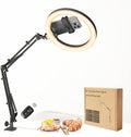 10in LED Ring Light with Overhead Phone Stand - Stable Top-Down