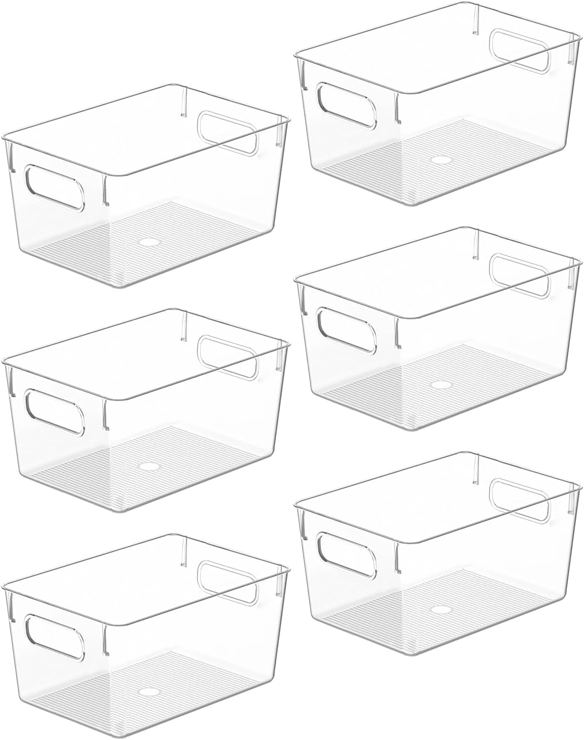 Clear Plastic Storage Bins for Kitchen and Home Organization