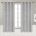 Kids Curtains Star and Moon Blackout Panels - Room Darkening 63in