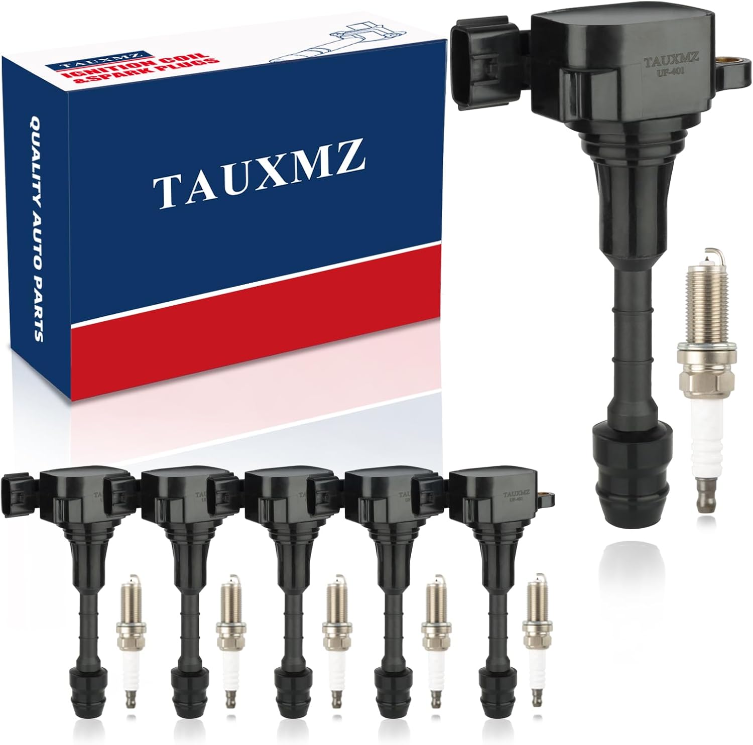 Ignition Coil UF401 and Spark Plug NGK4469 for Nissan Infiniti