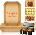 Non-Stick Air Fryer Liners - 125 PCS, 11x6 Unbleached Parchment