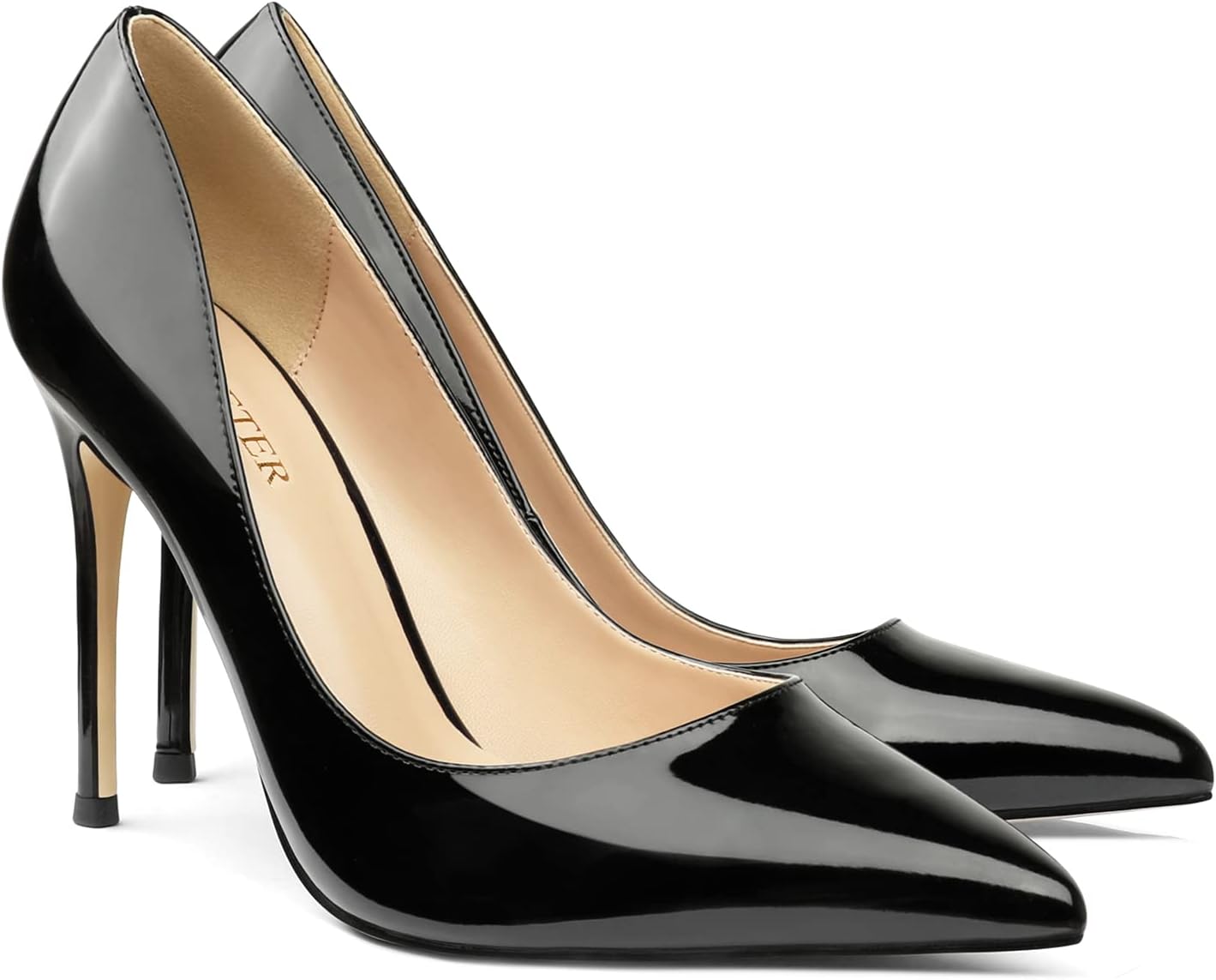 COLETER Women's 4 Inch Pumps Pointy Toe Wedding Dress Shoes