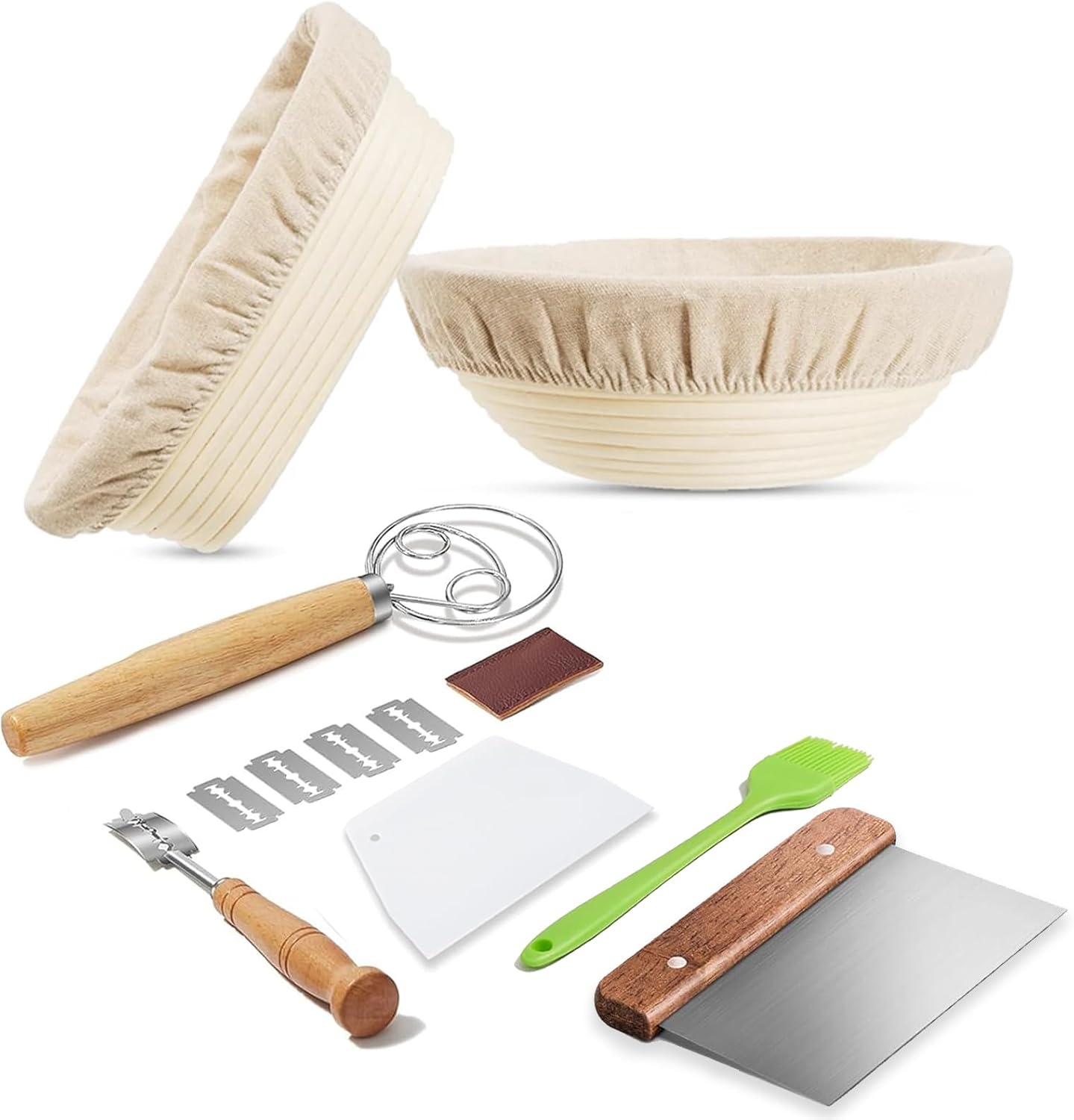 Bread Banneton Proofing Basket Set for Perfect Sourdough Baking