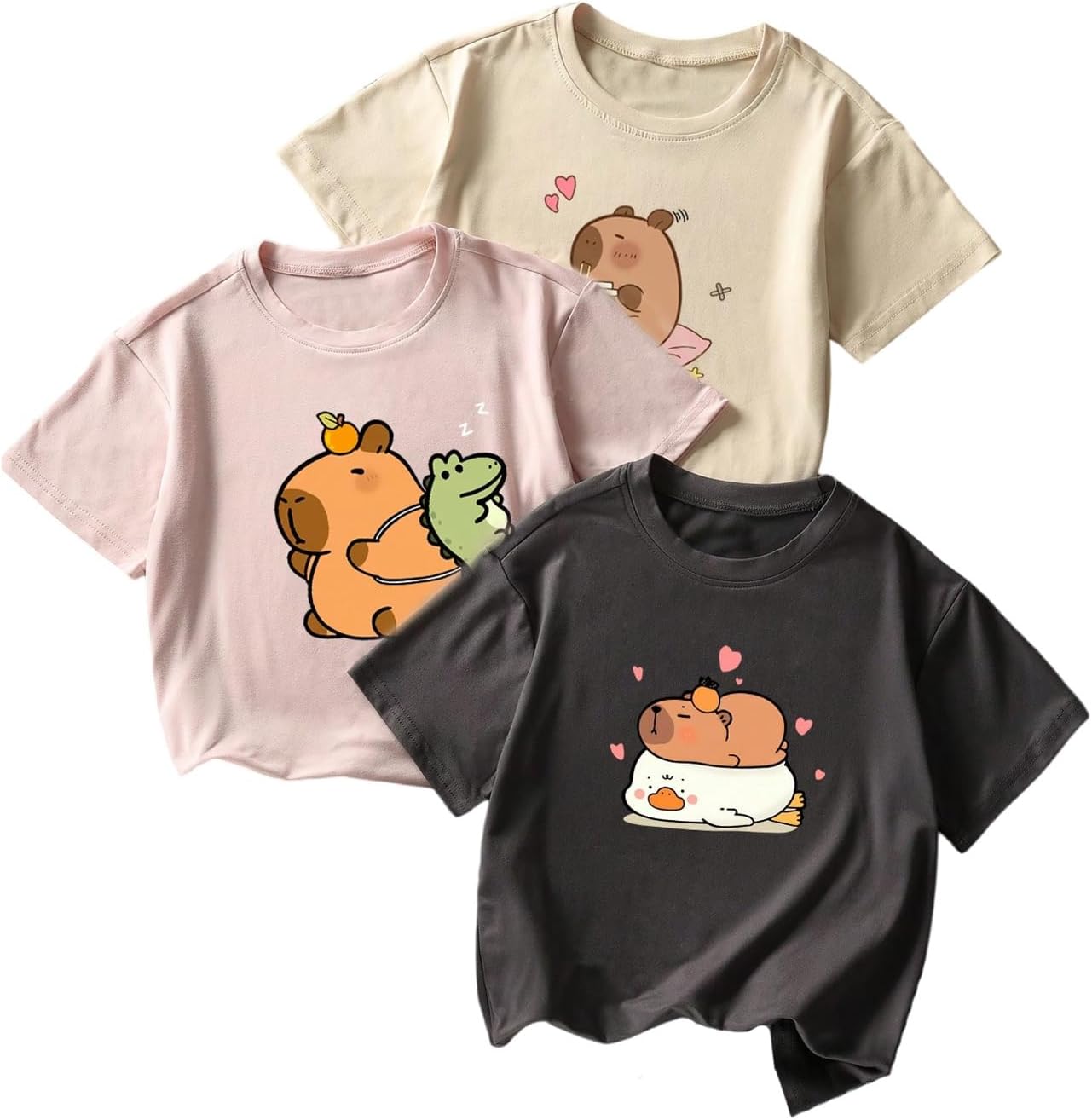 Girl's 3 Packs T Shirts Set for Trendy Summer Style