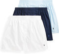 POLO Men's Classic Fit Cotton Woven Boxers 3 Pack - Lightweight