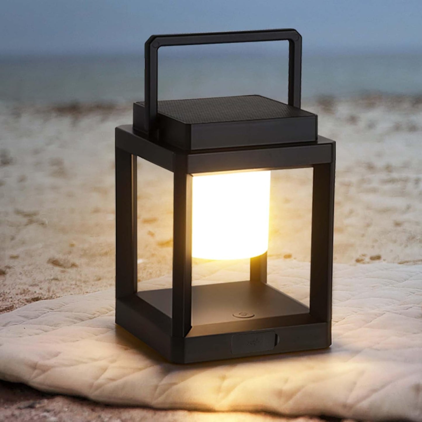 Solar Lantern Outdoor Table Lamp for Camping and Patio Use