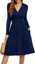 WEACZZY Women's Summer V-Neck Floral Casual Dress with Pockets Long