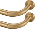 2 Pack Wrap Around Curtain Rod for Windows 28 to 86 Inch, Warm Gold