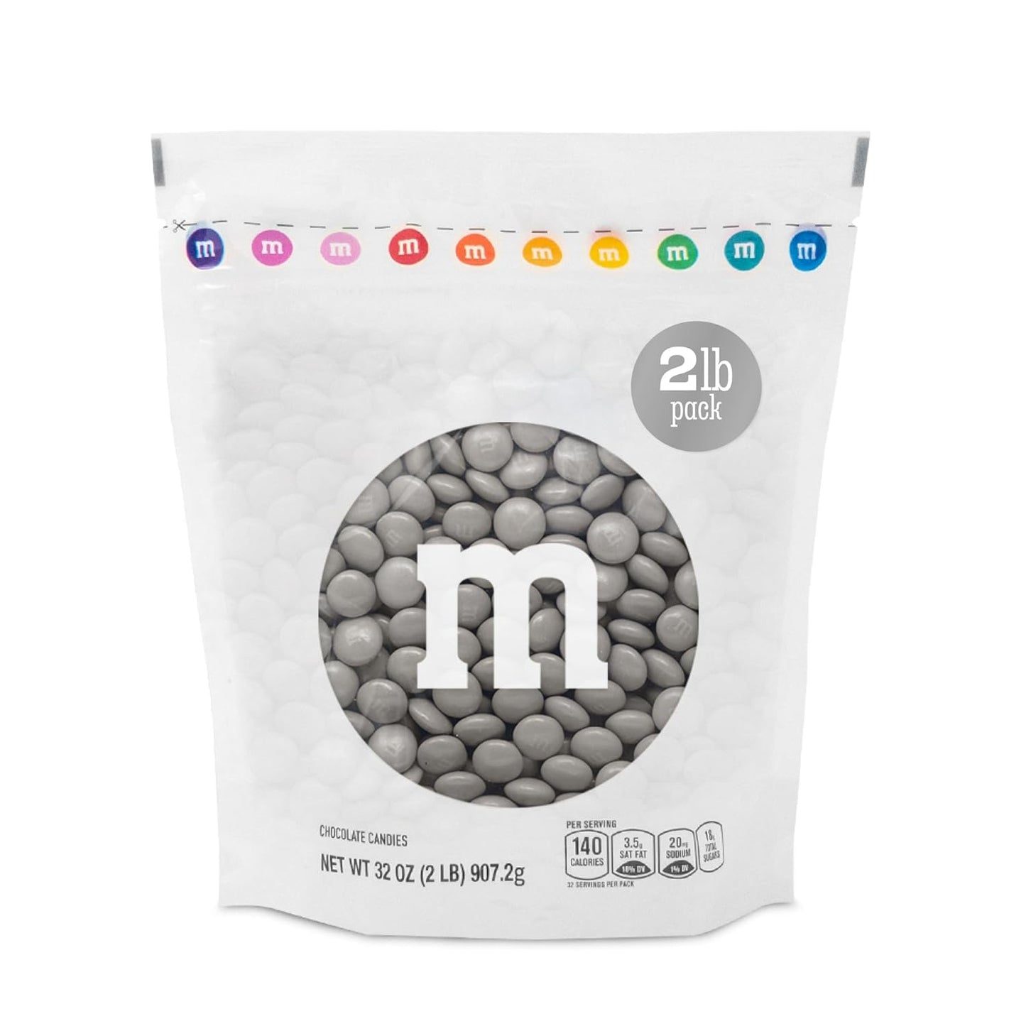 M&MS Silver Milk Chocolate Candy Bulk for Celebrations and Parties