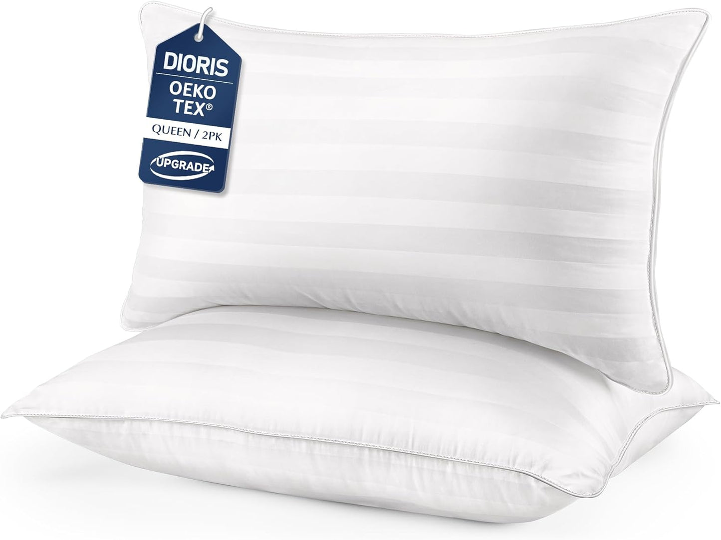 DIORIS Pillows Queen Size Set of 2 for Ultimate Comfort