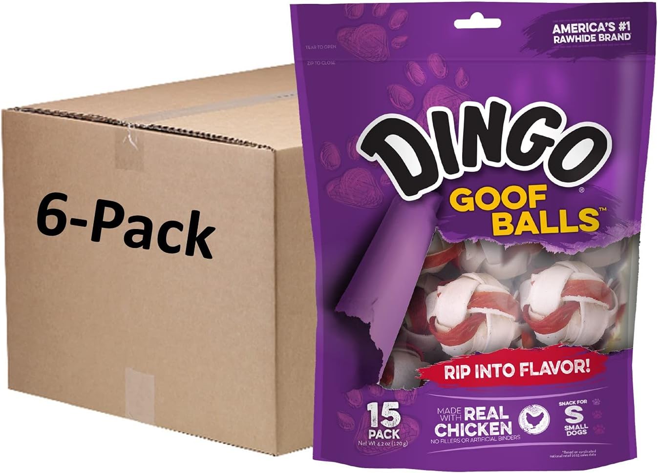 Dingo Goof Balls Chicken Treats for Small Dogs - 4.2 Ounce Pack