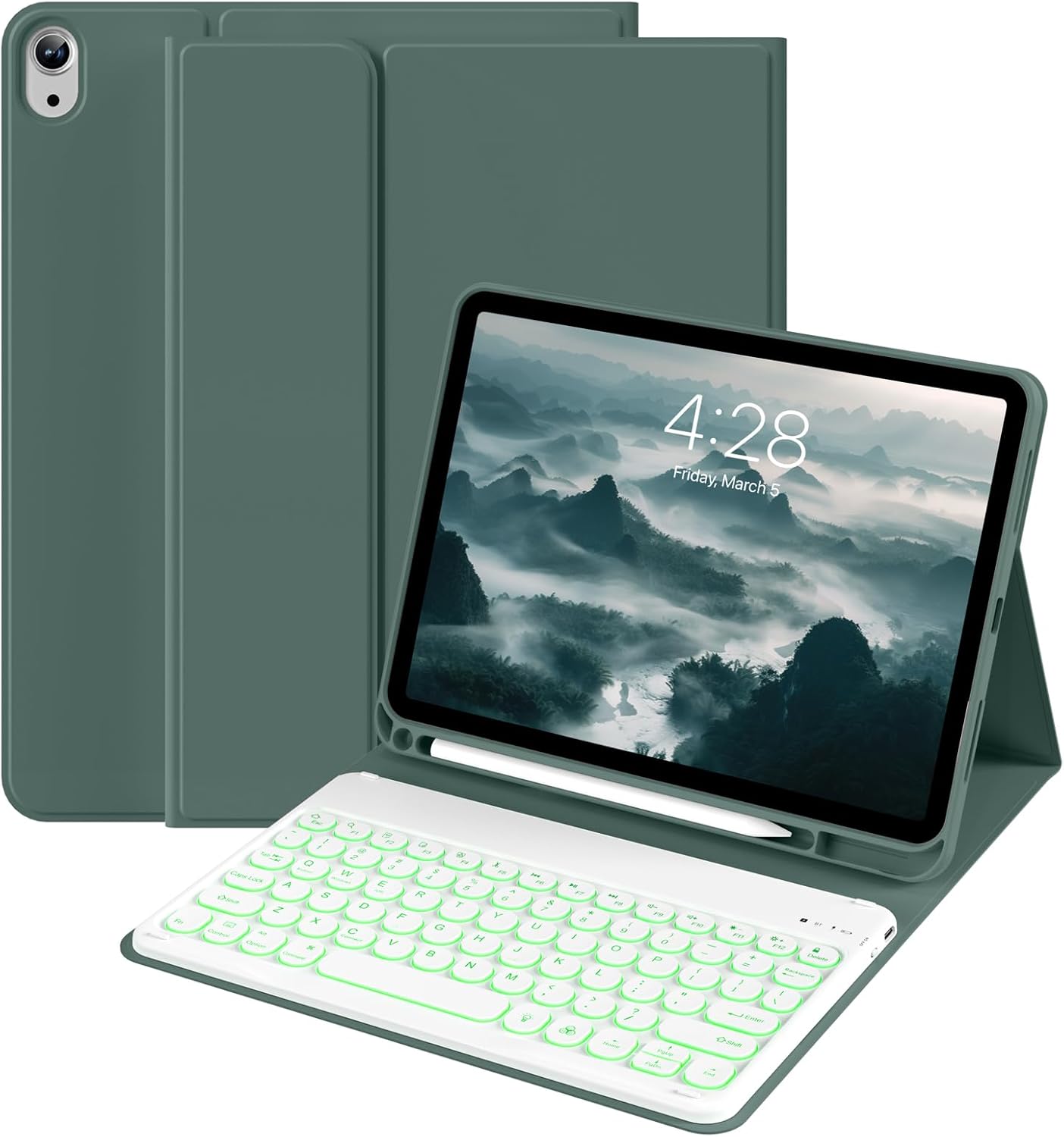 BQDIYOO iPad 11th 10th Gen Case with Backlit Keyboard