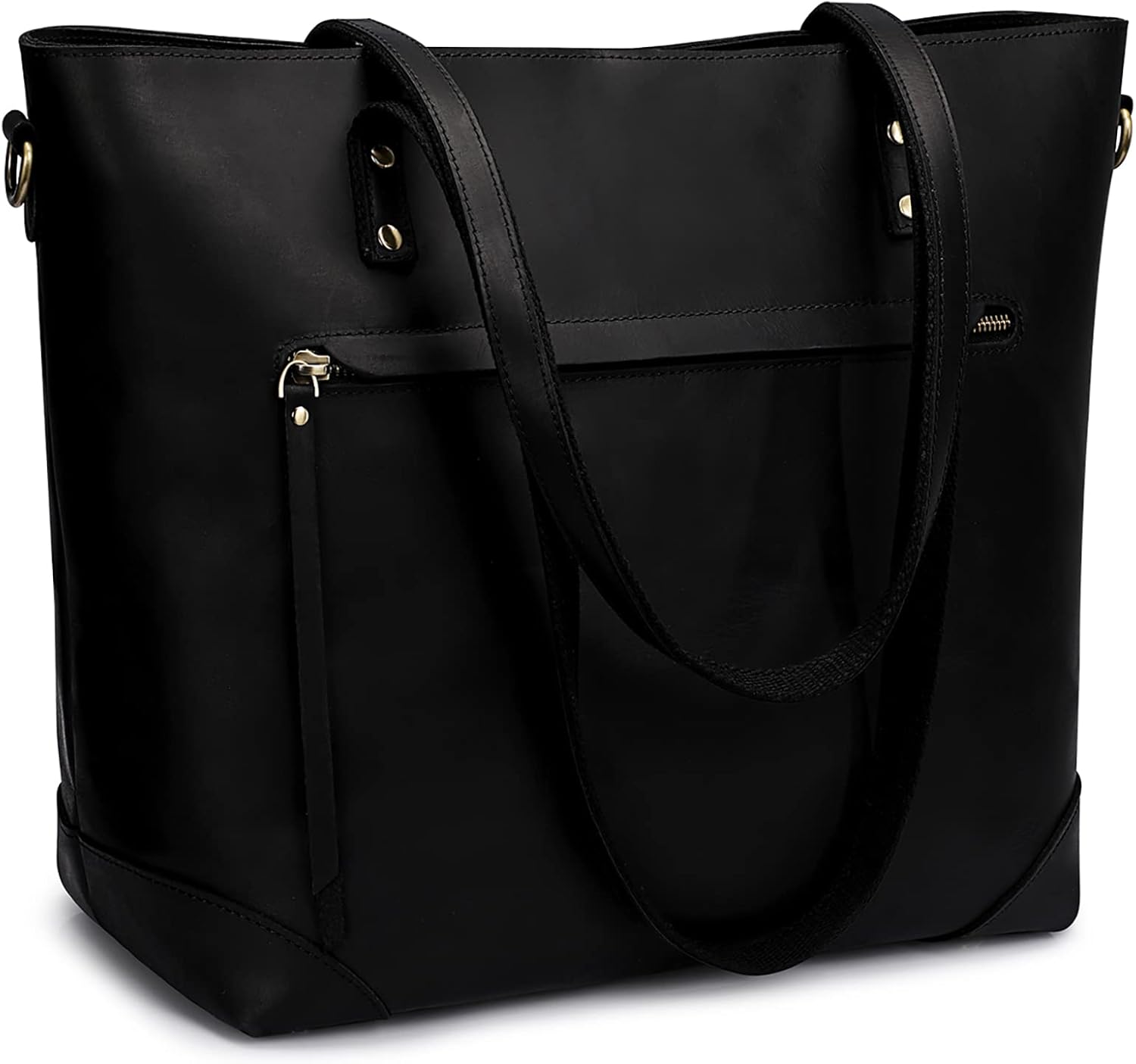 S-ZONE Vintage Genuine Leather Shoulder Bag for Work and Travel