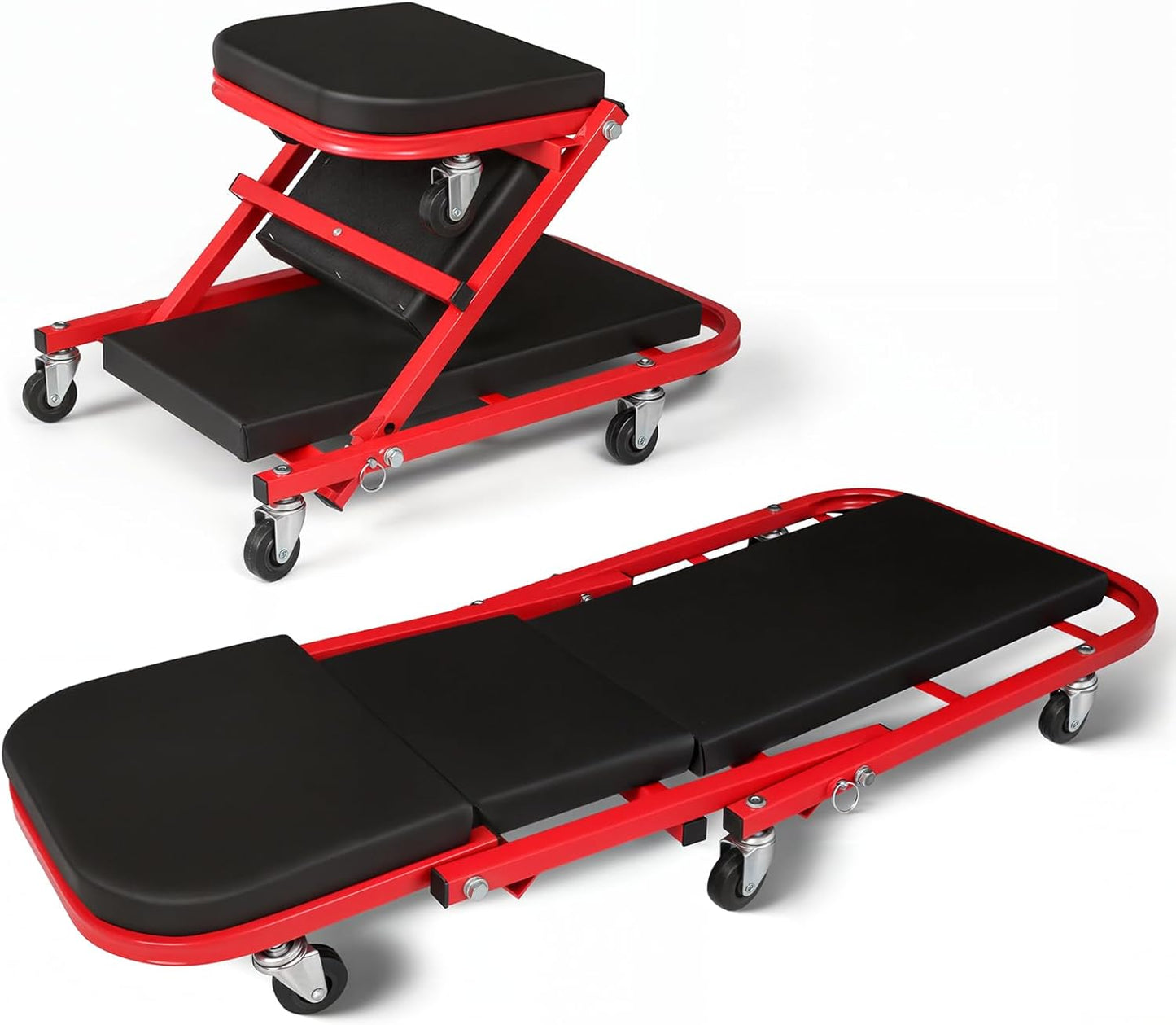 Magshion 40in Triplex Folding Creeper and Rolling Seat 2-in-1