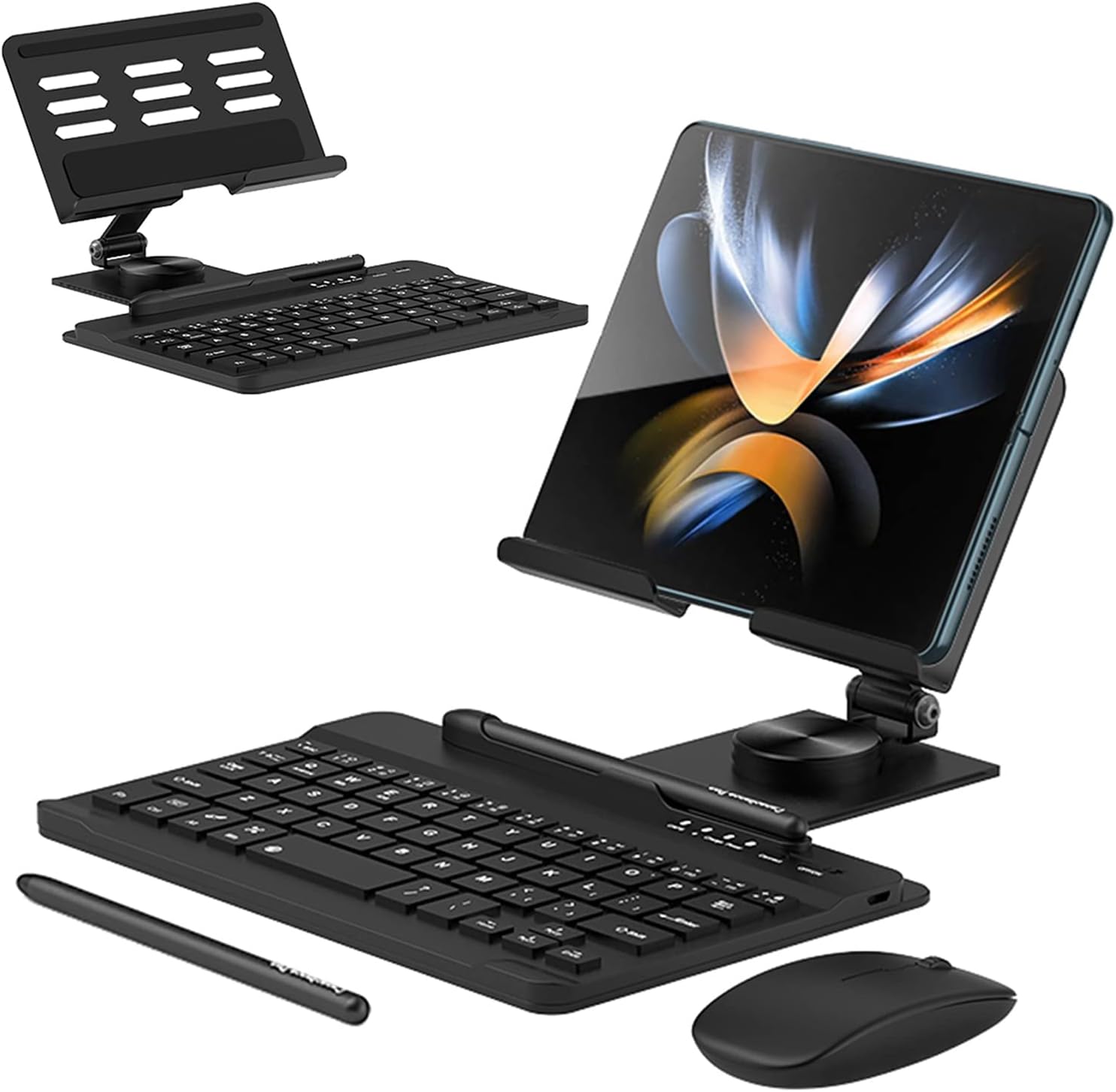 Wireless Bluetooth Keyboard Stand & Mouse Set for Galaxy Z Fold