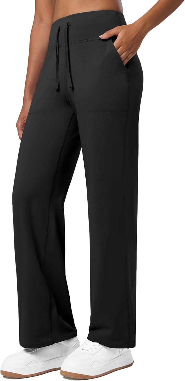 Willit Women's Fleece Lined Wide Leg Thermal Yoga Pants