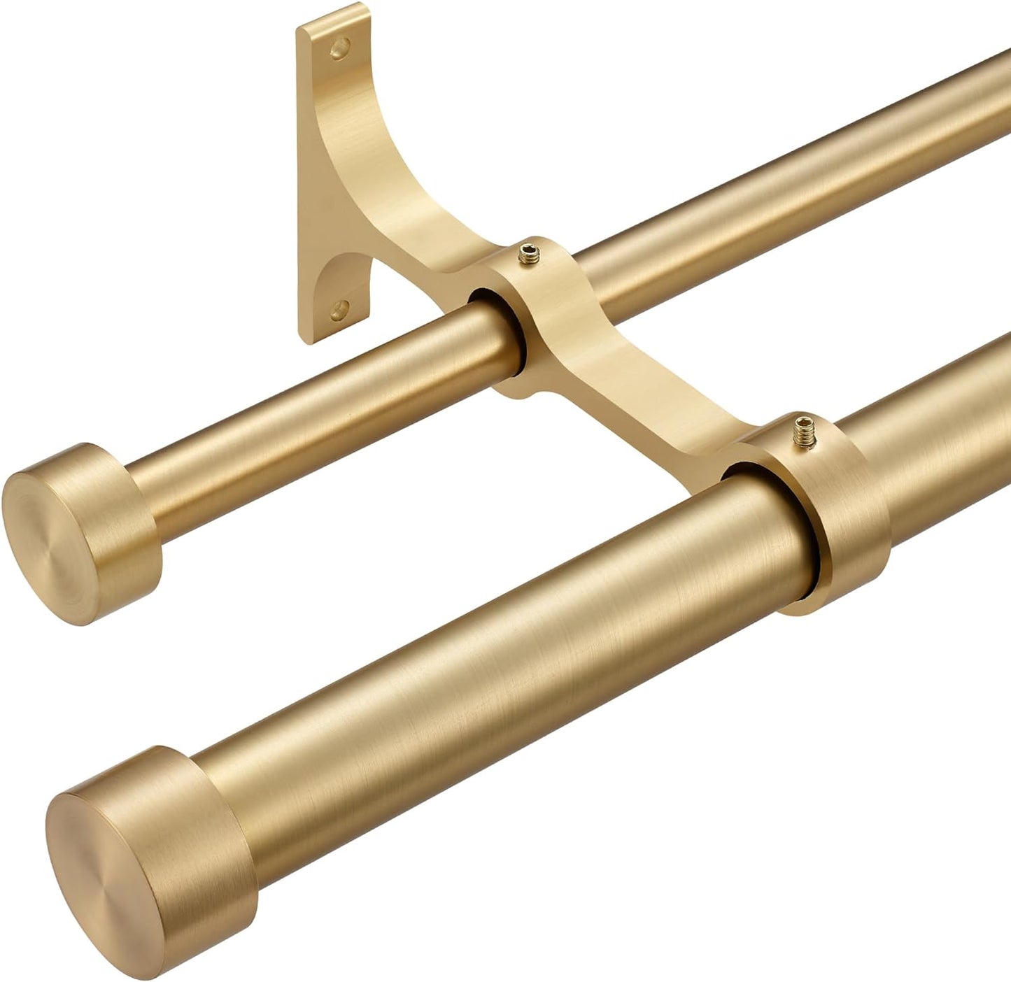 Double Curtain Rods with Aluminum End Caps for Stylish Windows