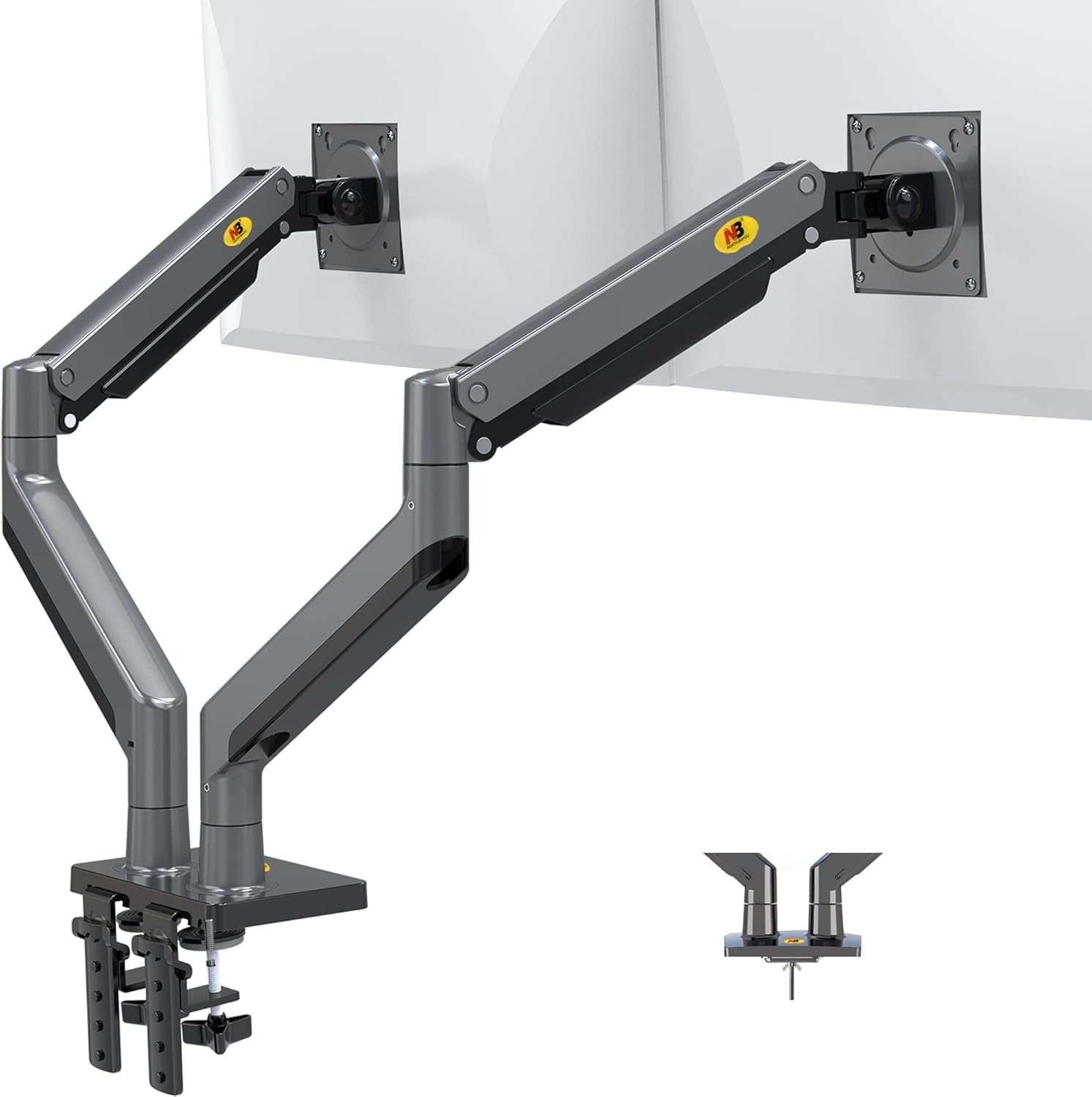 Dual Monitor Arm for 22ft'-32ft' Monitors - Full Motion Mount