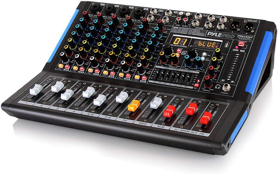Pyle 8-Channel Bluetooth Studio Audio Mixer for DJs and Recording