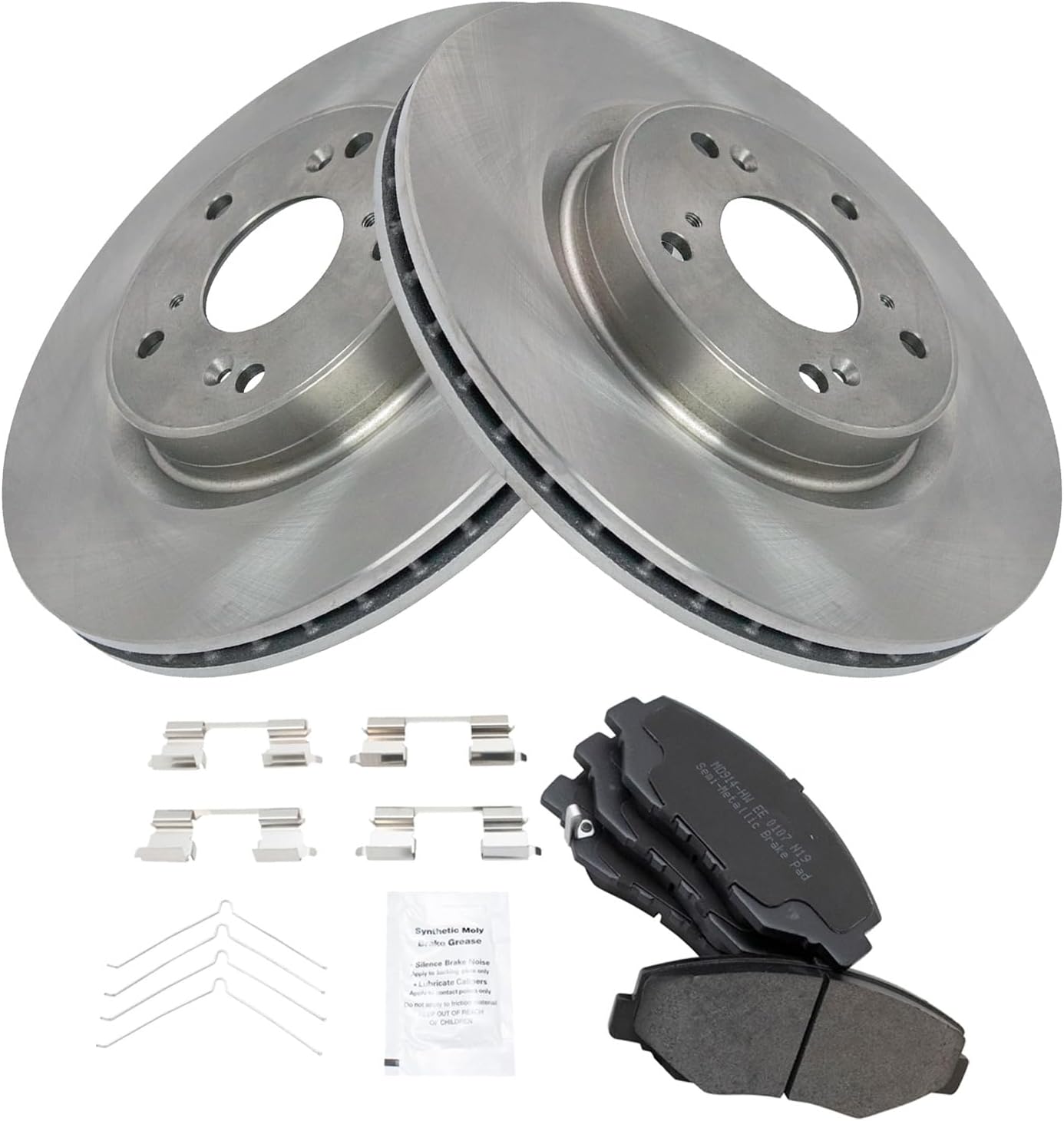 TRQ Front Brake Pad & Rotor Kit for 2012-2015 Honda CR-V