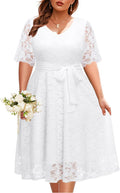 Plus Size Lace Midi Dress for Weddings and Special Occasions