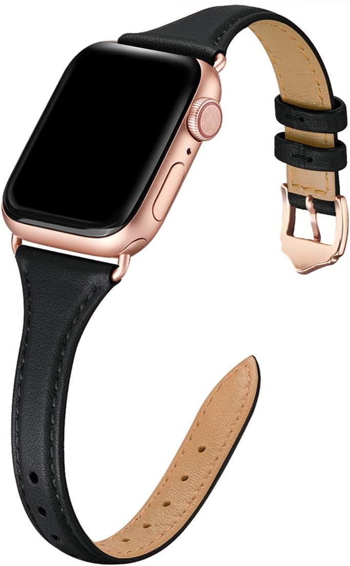 Premium Slim Leather Band for Apple Watch - Women's Thin Strap