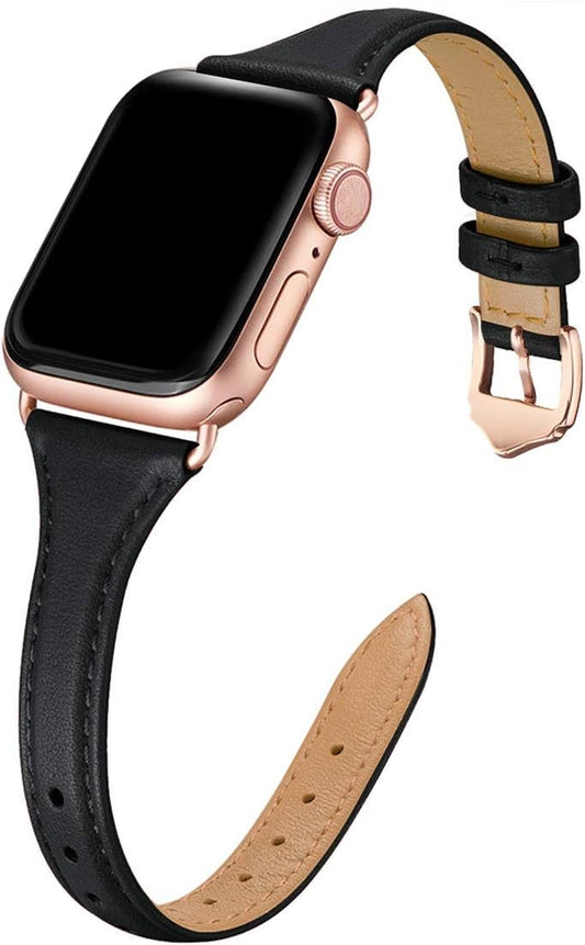 Premium Slim Leather Band for Apple Watch - Women's Thin Strap