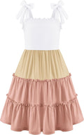 Girls Summer Boho Dress Tween Sleeveless Ruffle Tiered Sundress