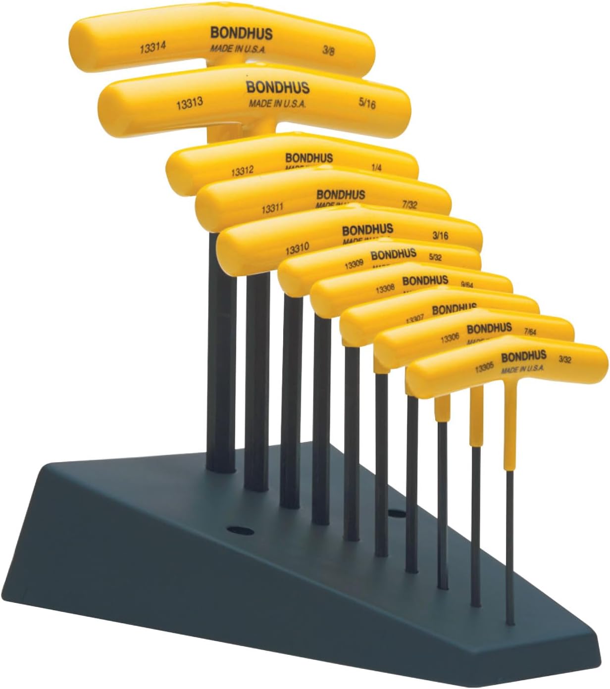 Bondhus 13390 Set of 10 Hex T-handles for Ultimate Durability
