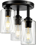 Mayful Semi Flush Mount Ceiling Light - 3-Light Black Cluster Design