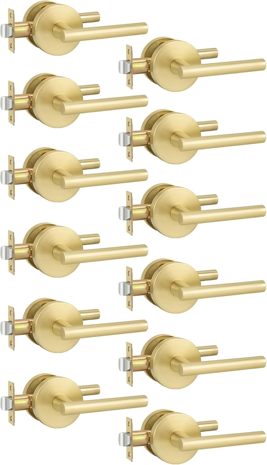 Brushed Gold Closet Door Handles for Hallway and Closet Use