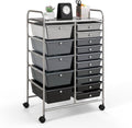 GOFLAME 15-Drawer Rolling Storage Cart - Compact Vertical Organizer