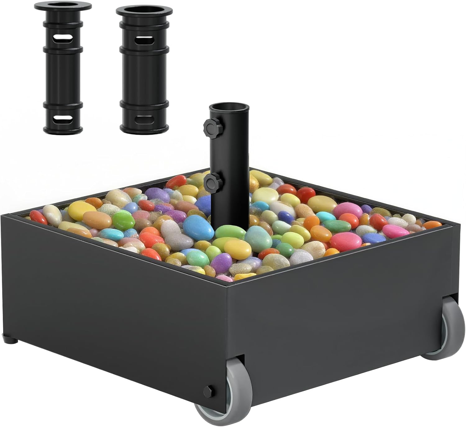 Heavy Duty Patio Umbrella Base with Wheels for Stability